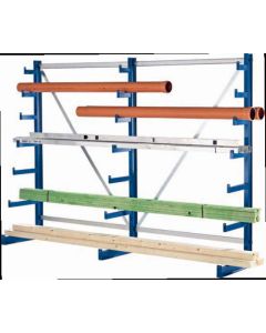 Kragarmregal, einseitig mit nach oben verjüngender Kragarmlänge