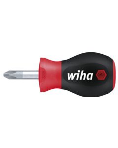 Wiha Schraubendreher SoftFinish® Phillips mit kurzer Rundklinge, Stubby PH 2 x 25 Kurz