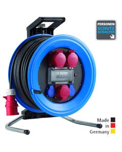 Drehstrom-Kabeltrommeln Professional Plus 450 Kunststoff, Neopren-Gummi-Leitung Eingang CEE 5x32 A - Ausgang 2x CEE 5x32 A, 1x CEE 5x16 A, 2x Schuko 250 V 