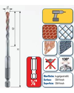 Profi Dach mit 1/4"- Sechskantschaft