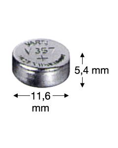 VARTA Knopfzelle V357, Silberoxid, 1,55V, 143mAh, 11,6x5,4mm